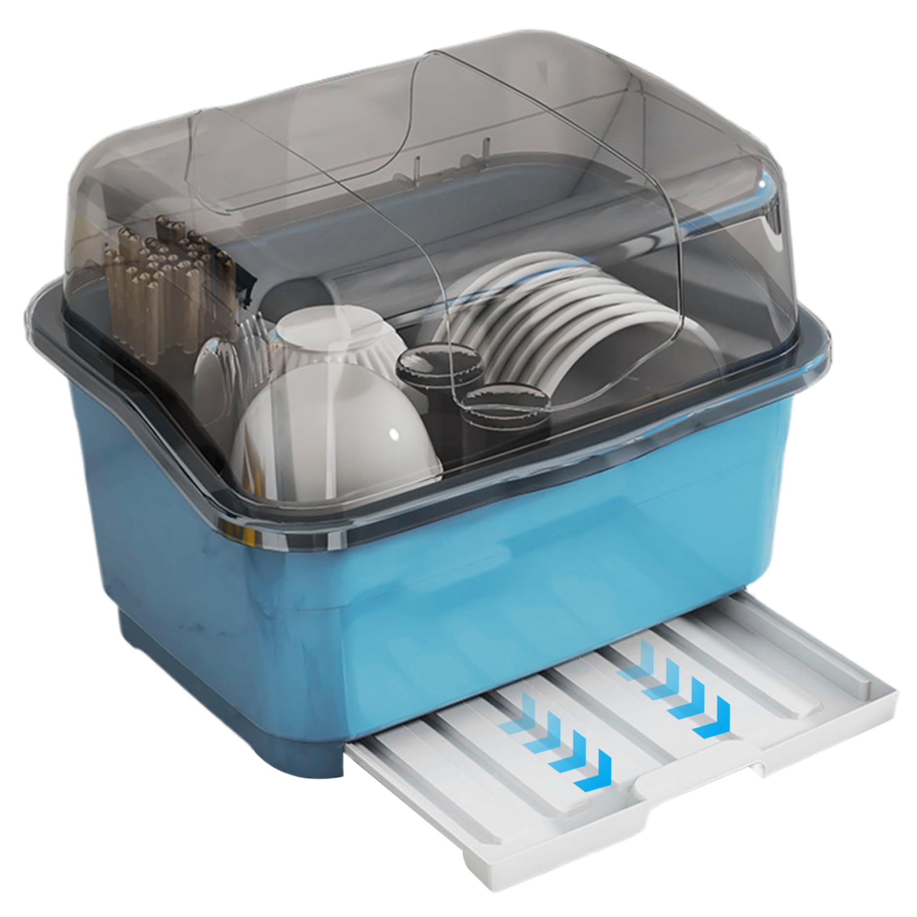 Rack de séchage à vaisselle pour un comptoir propre grâce à la boîte à plats couverte