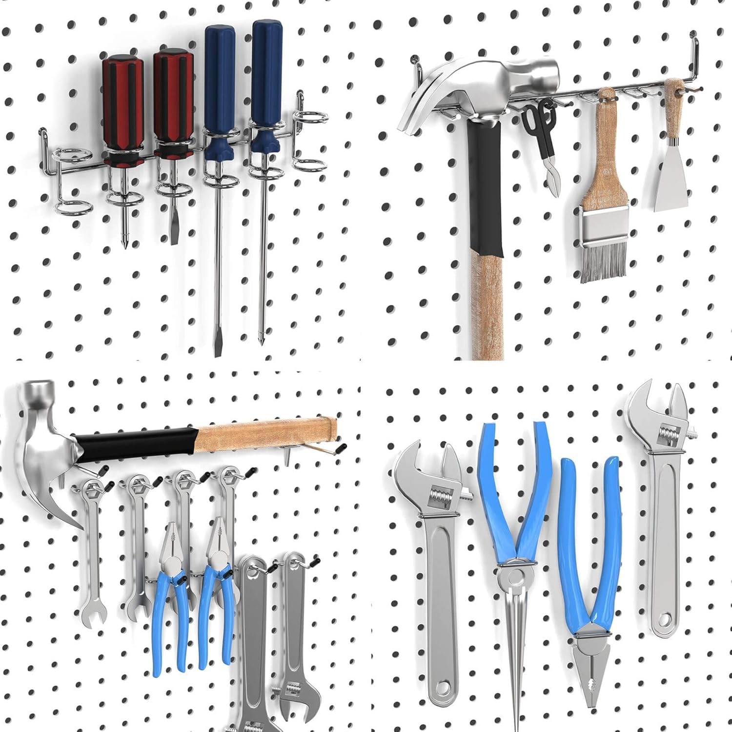 FRIMOONY Assortimento di Ganci per Pannelli Forati, Accessori per Pannelli Forati, per Organizzare Diversi Utensili, 146 Pezzi, di Cui 60 Sono Serrature per Ganci