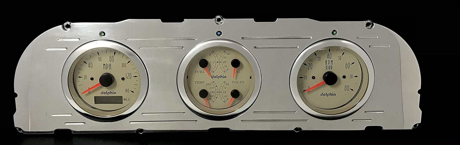 1960 1961 1962 1963 Chevy Truck 3 Gauge Quad Style GPS Gauge Dash Cluster Panel Tan