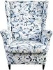 HAOYONG Wing Chair Slipcovers Printed Wingback Chair Covers 2 Pieces Wingback Armchair Slipcover Stretch Chair Slip Covers Washable Armchair Protector Cover for Living Room and Bedroom