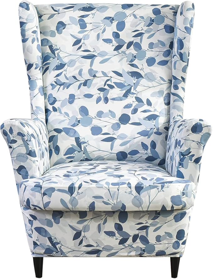 HAOYONG Printed Wingback Armchair Covers 2 Pieces Wingback Chair