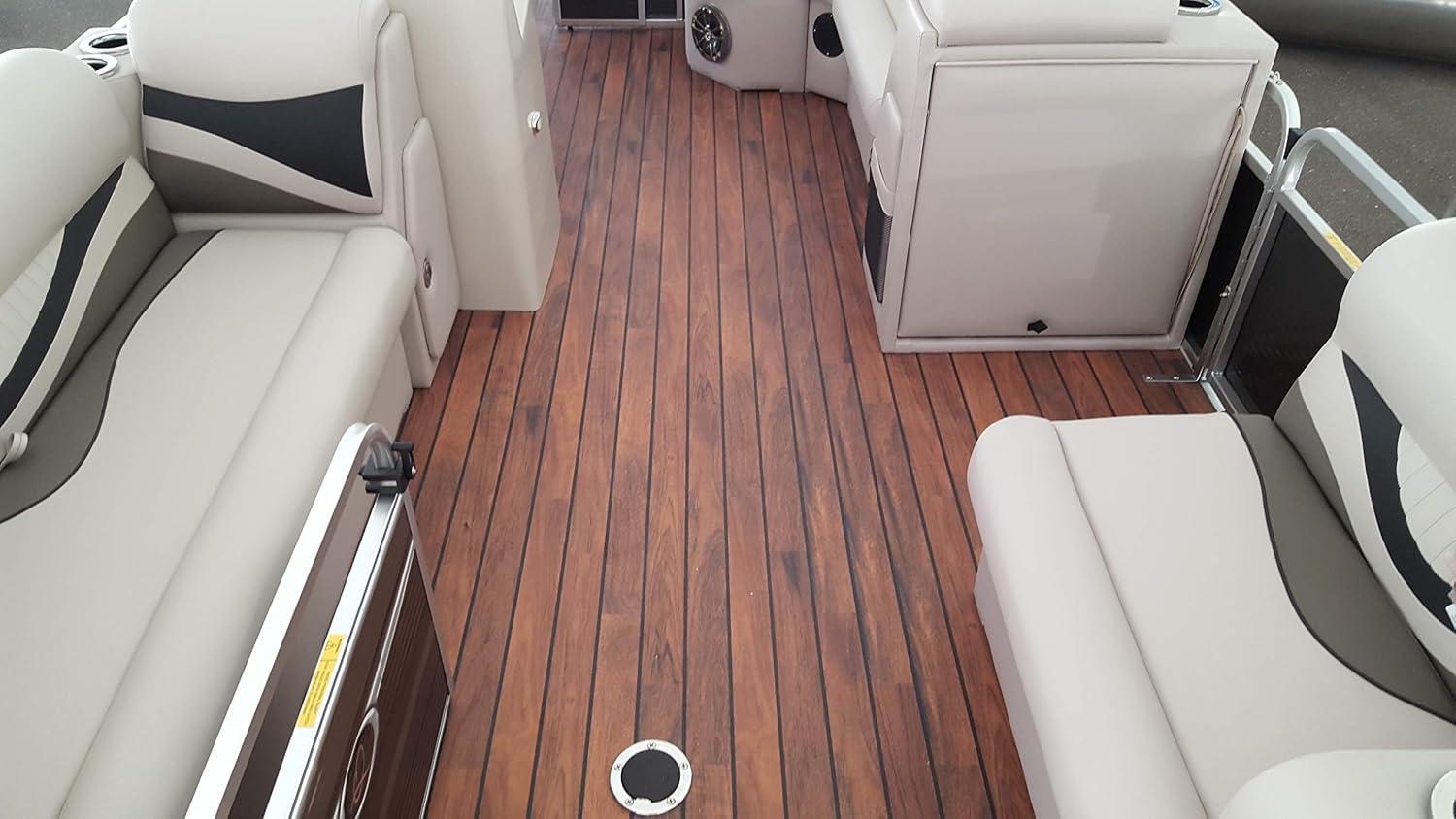 G-Floor Outdoor & Marine Vinyl Boat Flooring Premier - 8' 6" x 10' Teak and Dark Holly