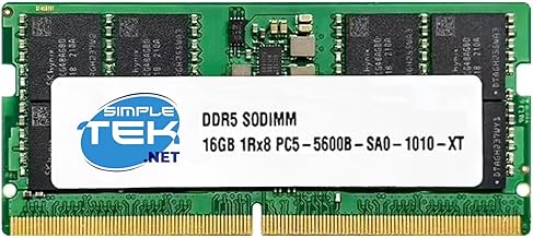 SIMPLETEK - DDR5 SODIMM 16GB PC5-5600B 5600MHz RAM Memory Module for New Generation Notebook and Laptop (Refurbished)