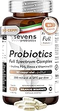 Probiotic Lactic Ferments for Intestines - 200 Billion UFC - 30 Strains - Probiotics and Prebiotics - Inulin, FOS + Zinc and Vitamin D3 - Women and Men - With Lactobacillus Gasseri - Sevens