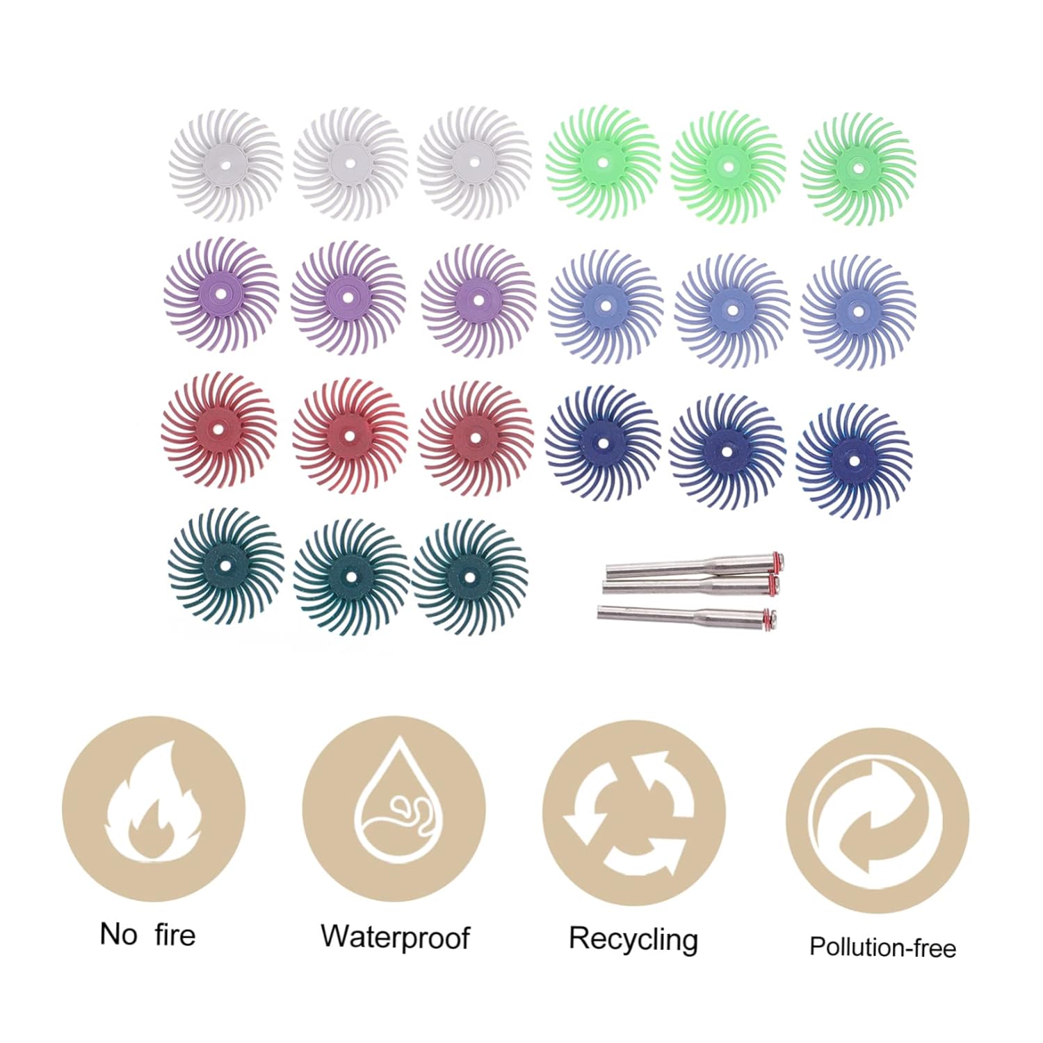 72pcs Radial Bristle Disc Polishing Wheel for Detail Work Jewelry Woodworking and Crafts to Grits for Finishing and Cleaning