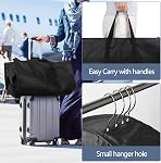 2pack 65" Long Garment Bags for Dress Travel Garment Bag with 4" Gusseted Wedding Dress Cover with 2 Mesh Pockets and 2 Carry Handles (Black)