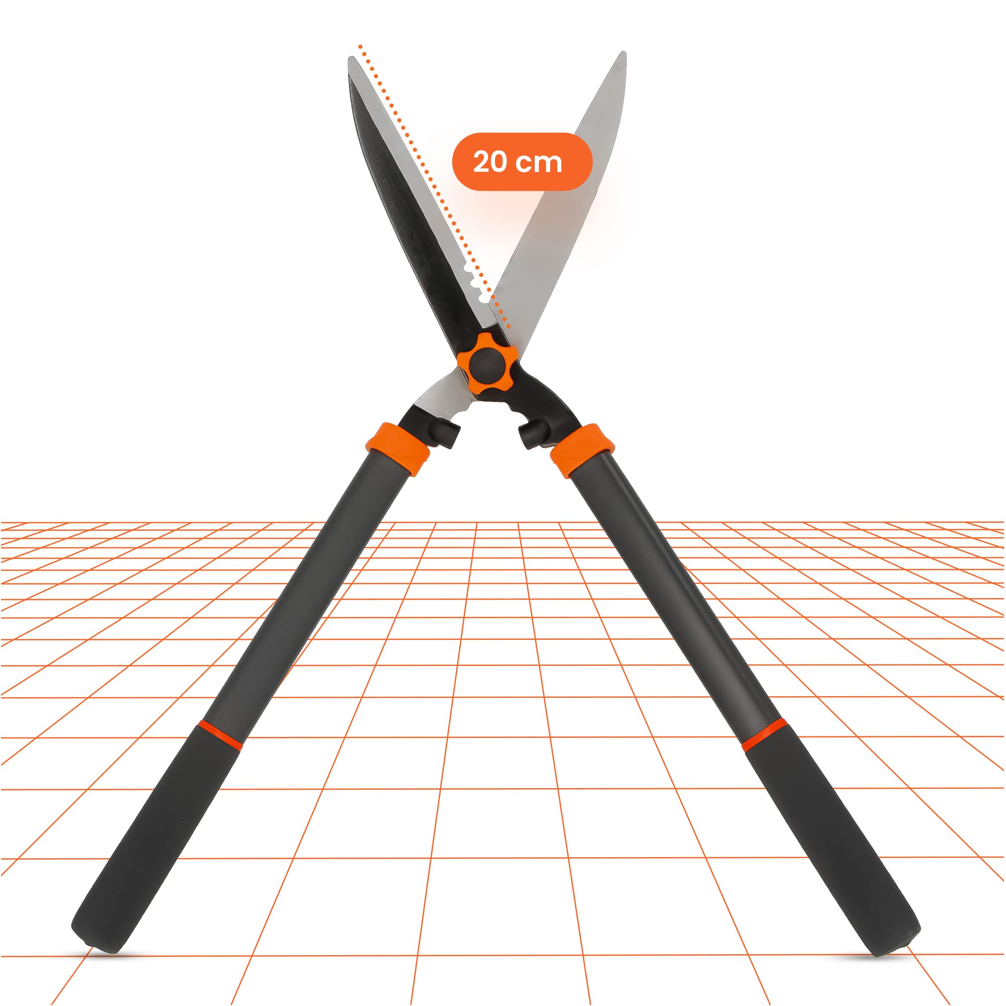 Heckenschere Secateurs Starke Scharfe Stahlklinge 20cm Busch Strauch Trimmen Schneiden Beschneiden Formgebung Leichtes Gartenwerkzeug Rutschfester Griff Comfort Grip