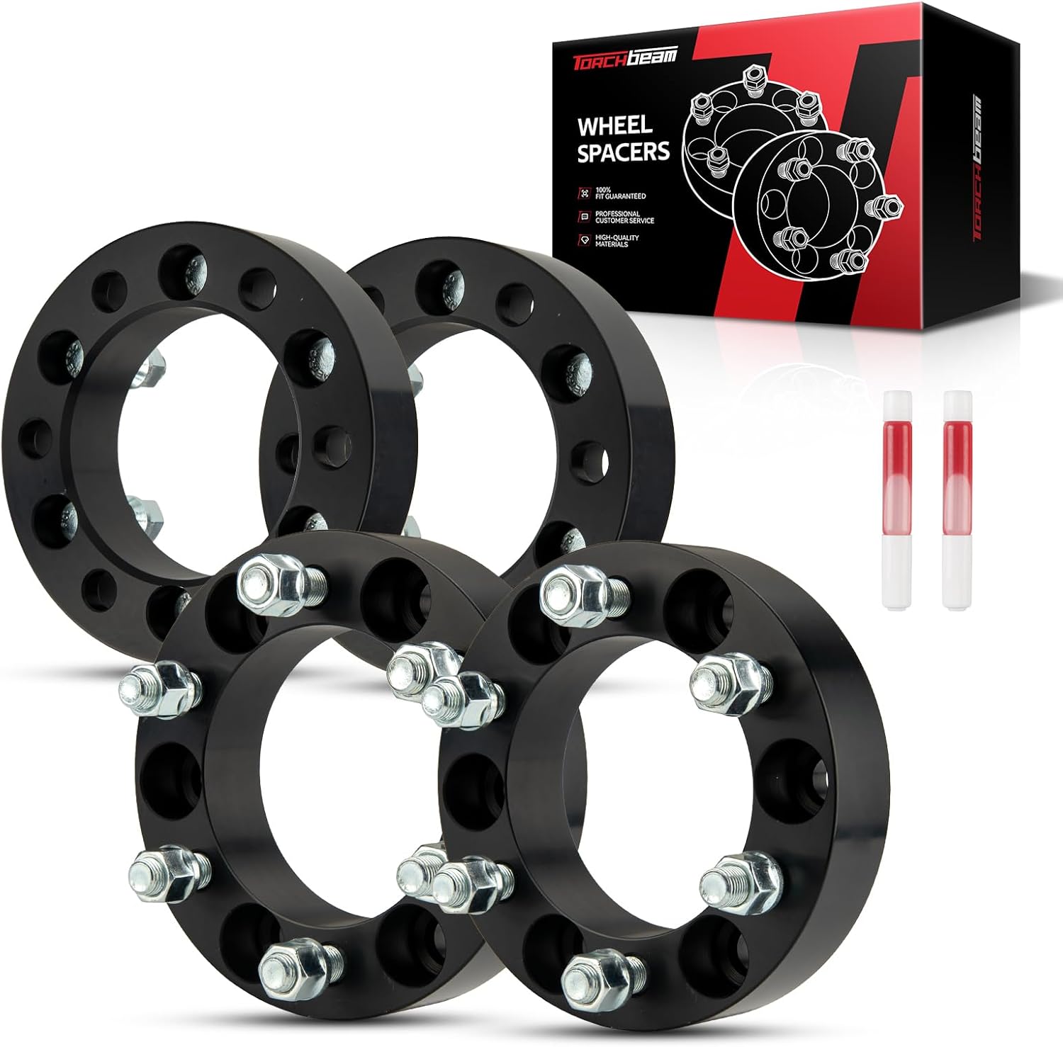 Torchbeam 6x139.7mm to 6x135mm Wheel Adapters, 1.5“ 6x5.5 to 6x135 Wheel Adapters Thread Pitch M14x1.5 Hub Bore 108mm Adapters for Yukon, Silverado 1500, Suburban 1500, K1500,Express 2500,Suburban