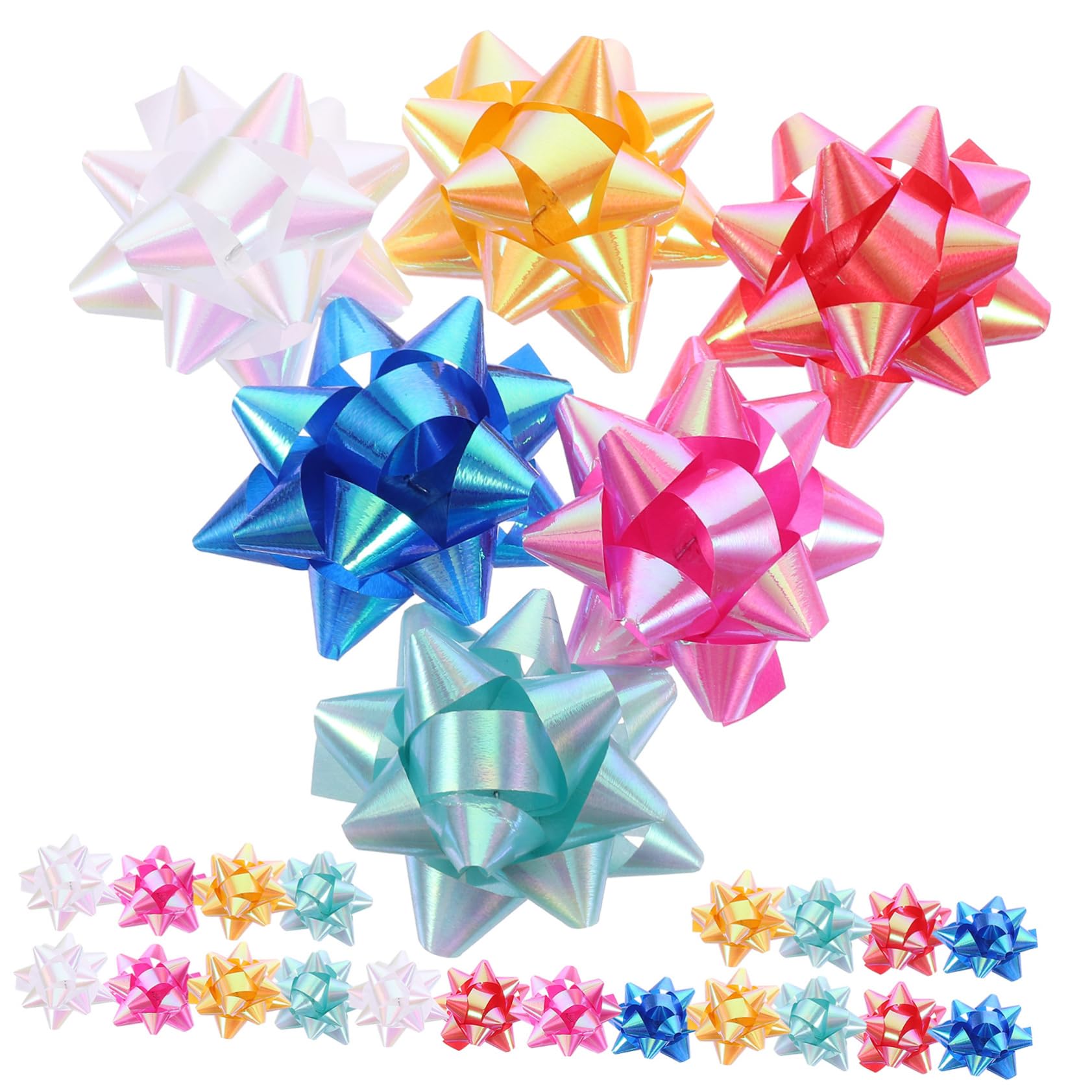 PRETYZOOM 5 Set di Fiocchi Natalizi 5x5 Cm per Creare Fiocchi per Decorazioni Natalizie per Regali 70 Pezzi*5