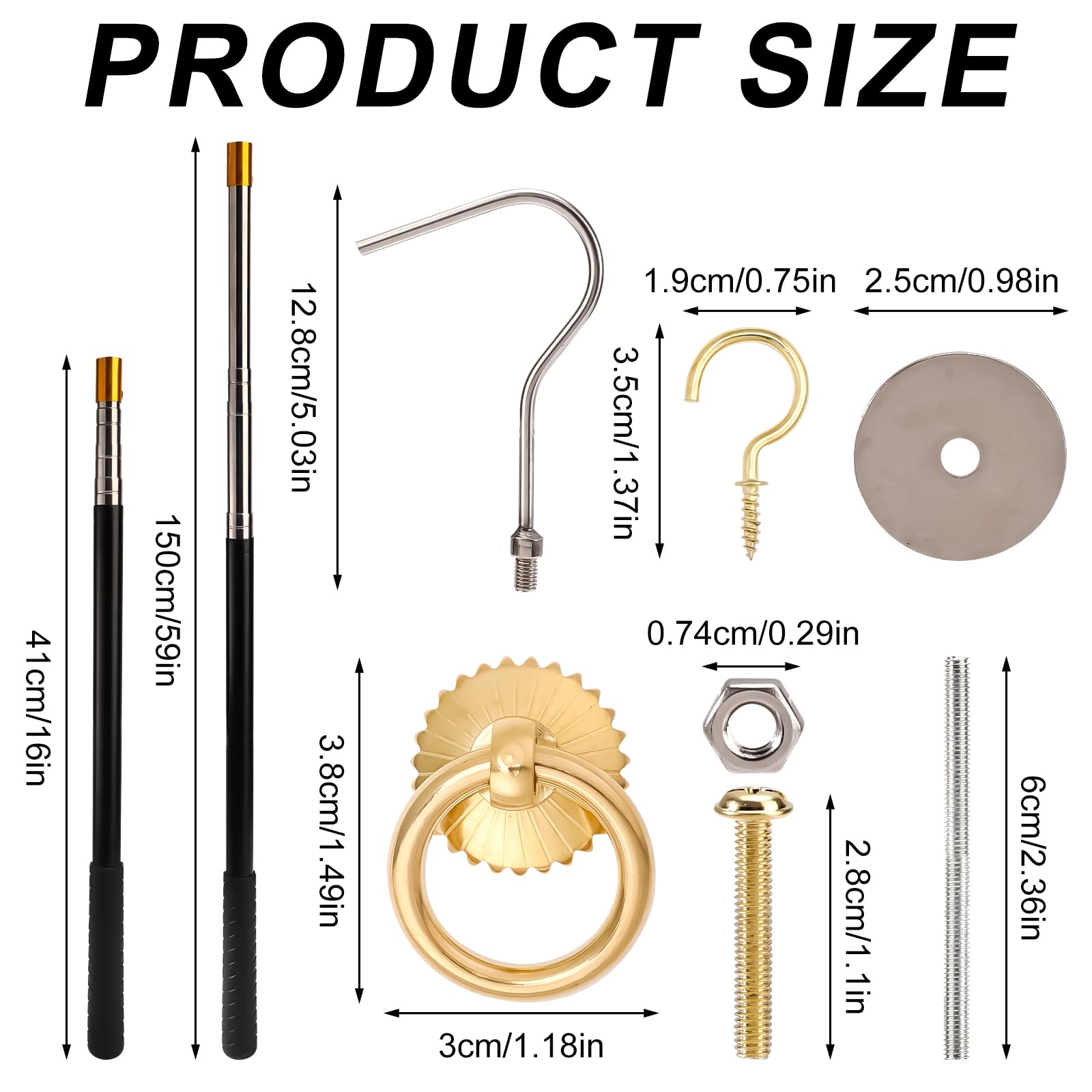 Kit Tirata Scale Soffitta Canlaten - Asta Estensione 152 Cm Con Ganci In Rame - Foto 2