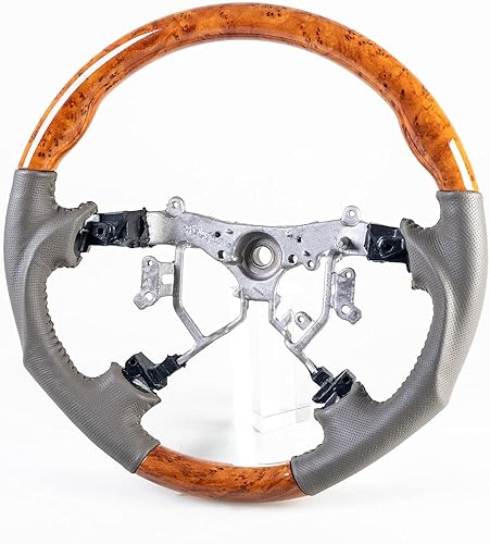 Volante de cuero beige de madera ligera del estilo del deporte para Toyota Land Cruiser Prado 2003-2007