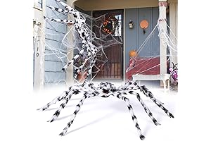 Halloween Spider Decoration-30 Inche 2PC Colorful Halloween Simulation Skull Big Colorful Spider...