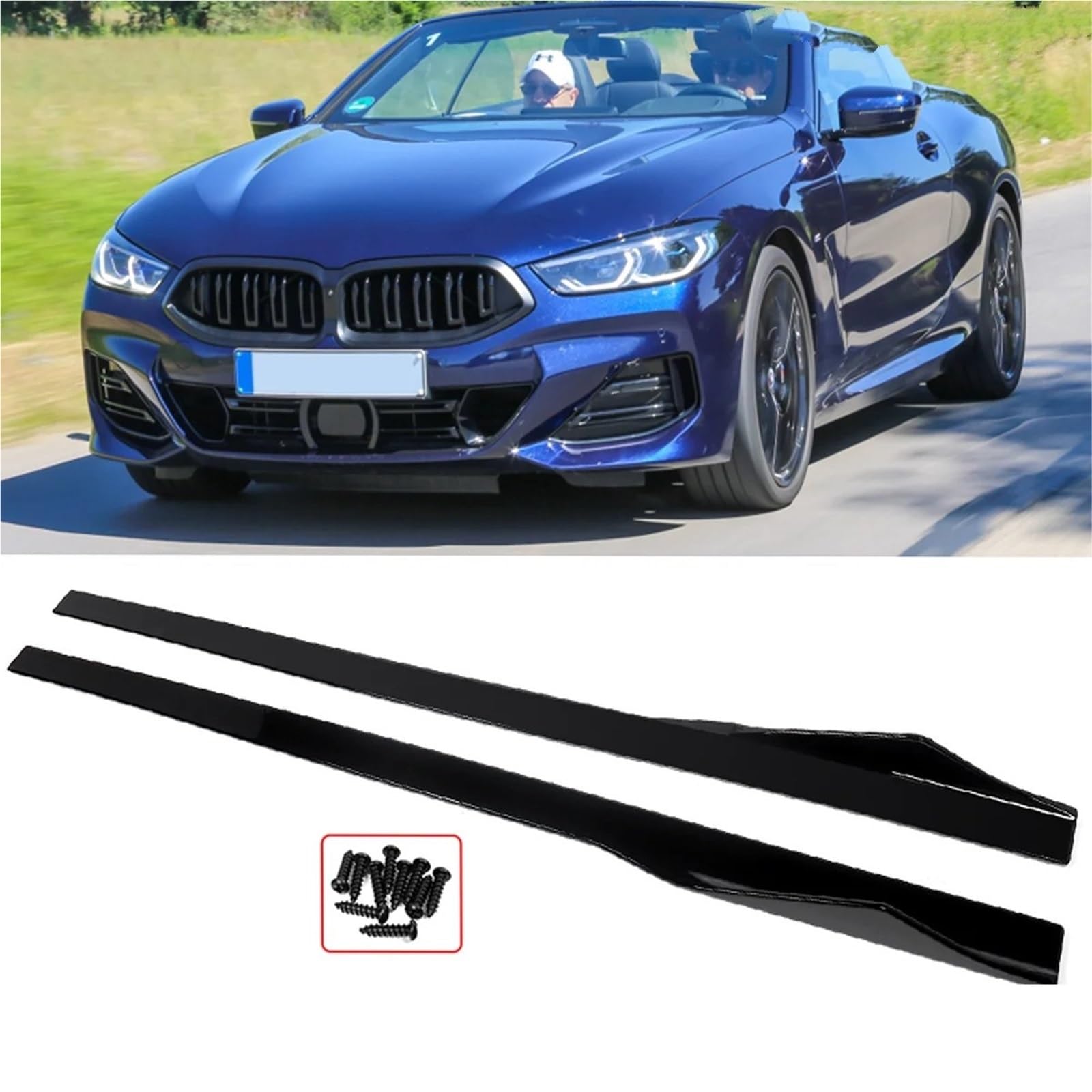 Aufsatz Seitenschweller Für 8er G14 G15 2019–2024 Glänzend Schwarze Seitenschwellerverlängerung Auto-Seitenschweller