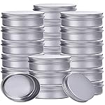 4 Ounce Aluminum Tin Jar Refillable Containers 120 ml Aluminum Screw Lid Round Tin Container Bottle for Cosmetic,Lip Balm, Cream, 24 Pack
