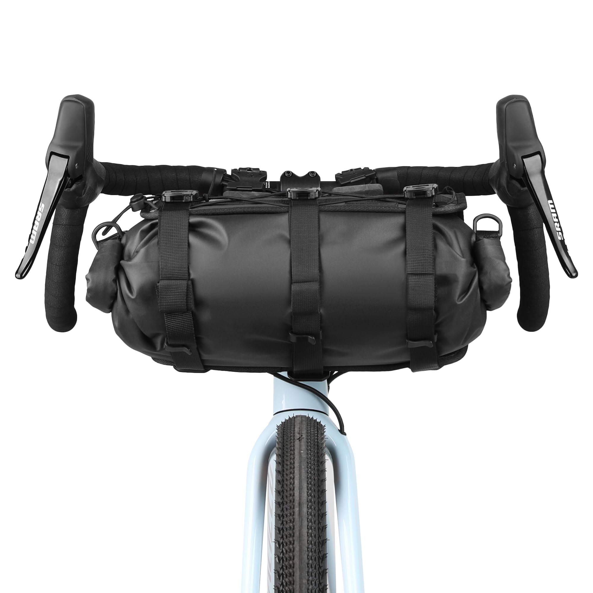 Rhinowalk Fahrradlenkertasche Wasserdicht 8–13L, Rolltasche mit Schultergurt, Leichte Fronttasche für MTB Rennrad Pendeln Radfahren, Schwarz