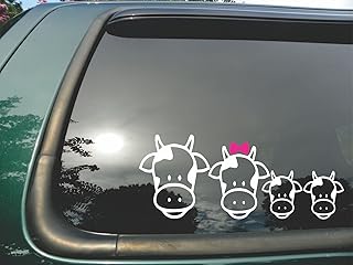 Cow Family- Die Cut Vinyl Window Decal/sticker for Car , Truck, Laptop 3.5"x8.5"
