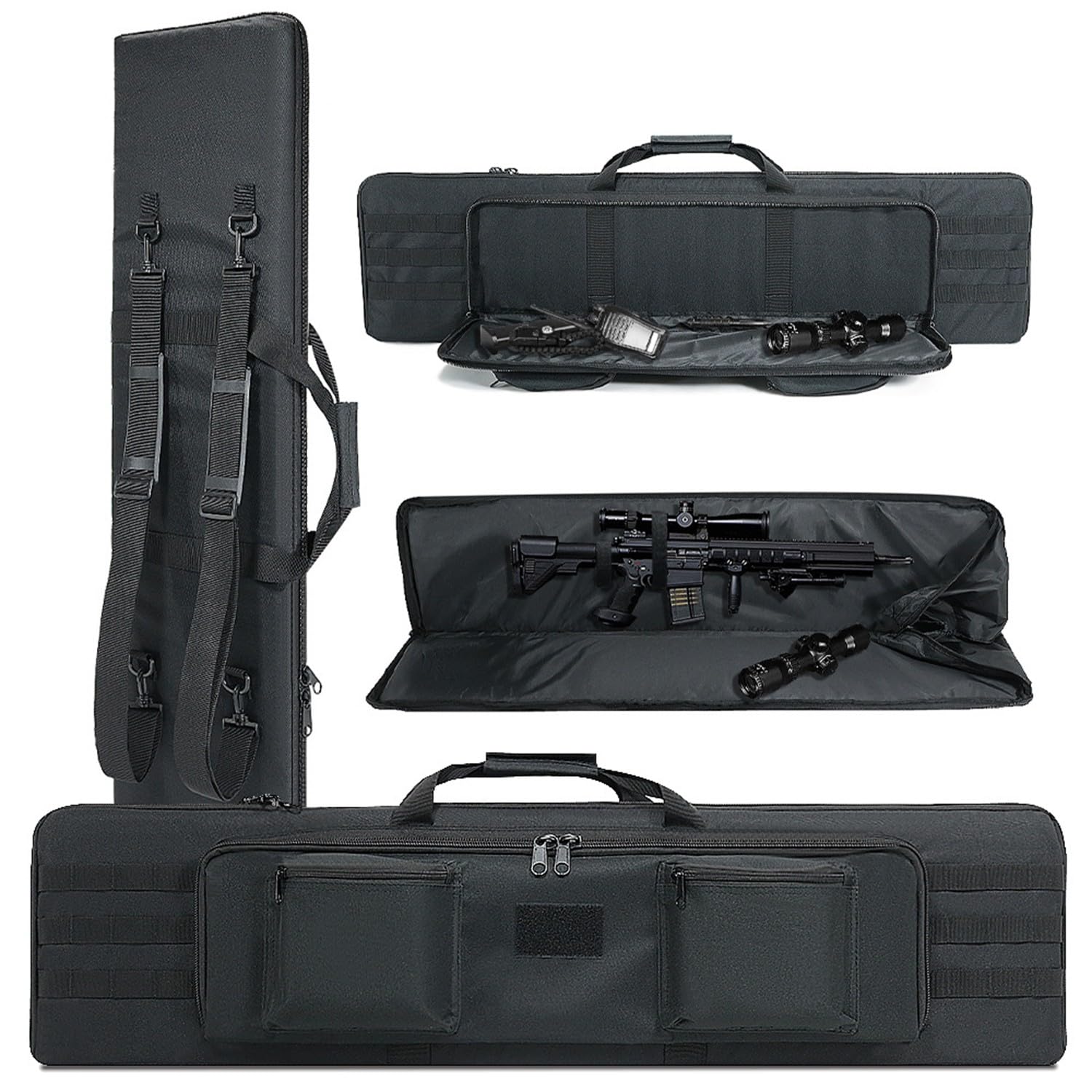 Maletin Arma Larga,Rifle Airsoft Bolsa Táctica Fundas Para Arma,Estuche Para Rifle Táctico Para Armacon,Correa De Hombro Extraíble Bolsa De Transporte,Con Sistema MOLLE Para Caza Disparando 100cm