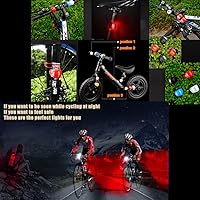 Vista 5 de Juego de luces delanteras y traseras para bicicleta, luces traseras de silicona LED para bicicleta, faros delanteros y traseros de bicicleta