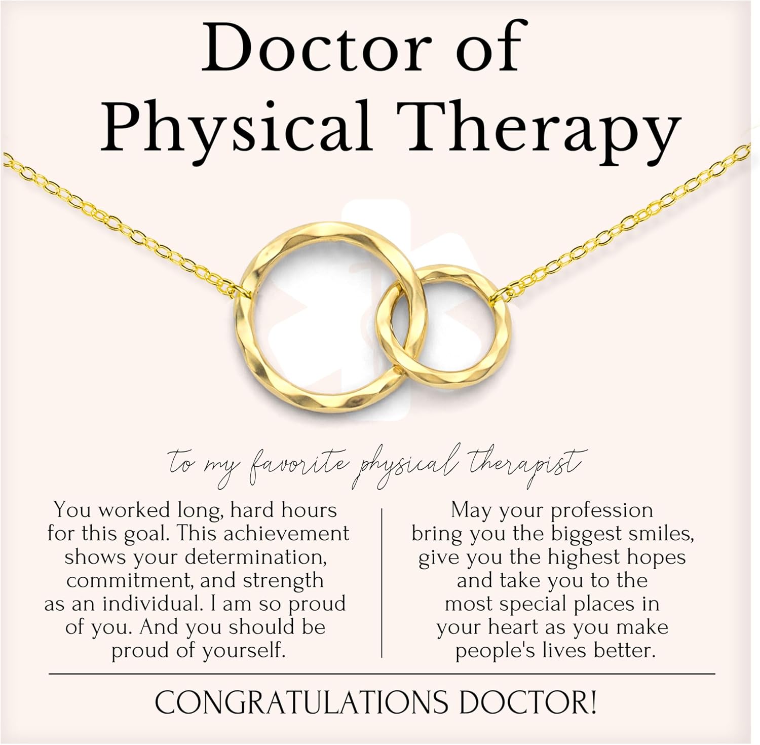 HOPE LOVE SHINE Doctor of Physical Therapy Graduation Gift - Physical Therapist Jewelry with Inspirational Poem - DPT Graduation Jewelry for Women - Sterling Silver Necklace
