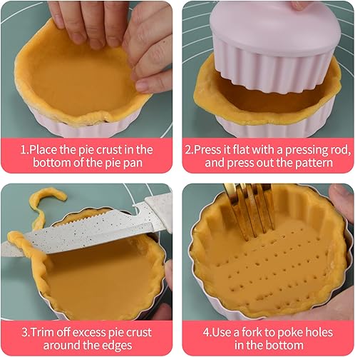 Miniatura 7 de Mini sartén redonda para tartas con parte inferior extraíble, mini moldes antiadherentes para hornear, juego de moldes para quiche de acero al