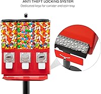 Vista 6 de Dispensador de máquina de dulces, máquina expendedora de chicles y dulces, soporta bolas de chicle grandes con funcionamiento de monedas para uso