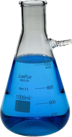 1000ML 32OZ Filtering Flasks Borosilicate Glass Bolt Neck with an Upper Tubulation Pack of 1