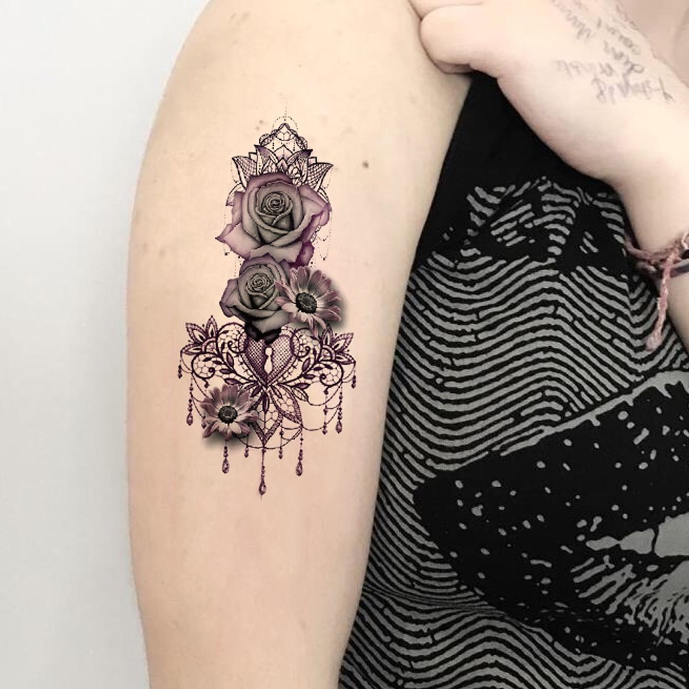 Feminine Lace Sugar Skull Tattoo Design