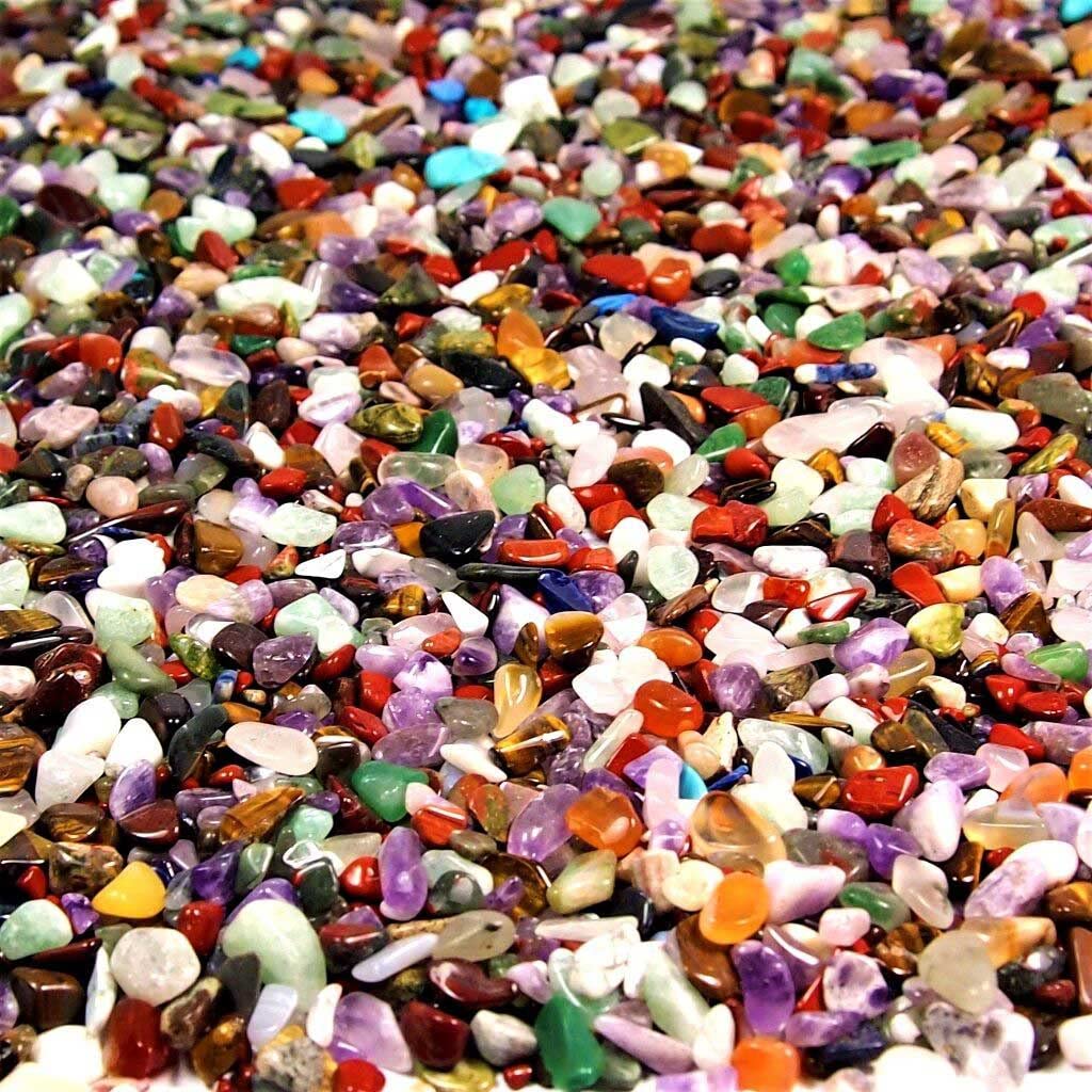 Bunter Trommelstein - Mix echte Edelstein - Mischung aus aller Welt Ø ca. 8 – 15 mm kleine Heilsteine Mineralien Dekosteine Wassersteine Glückssteine (Packung Nr. 6 mit 25 Kg)