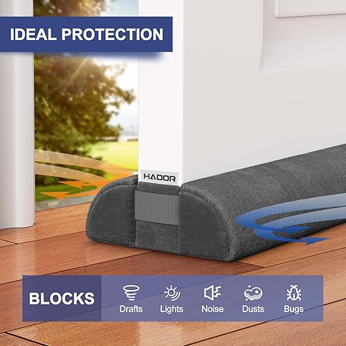 Miniatura 7 de Tope de Corrientes de Aire para la Parte Inferior de la Puerta, Bloqueador de Aire, Ruido y Luz de 36 Pulgadas para Debajo de la Puerta, Barrido