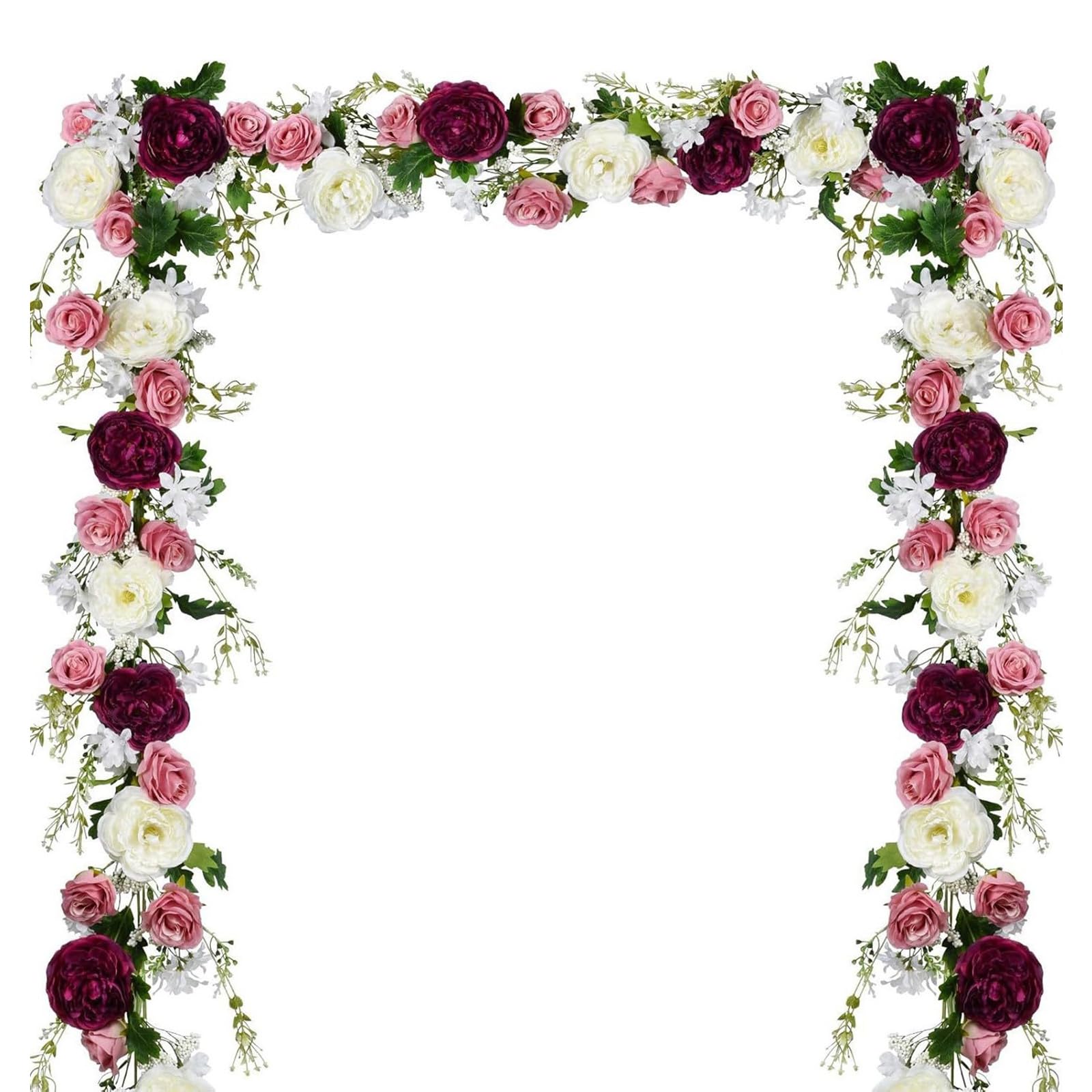 SXRQ Artificial Rose Arrangements Garland for Wedding Welcome Board or Ceremony Archway Ornament Artificial Rose Archway Decoration