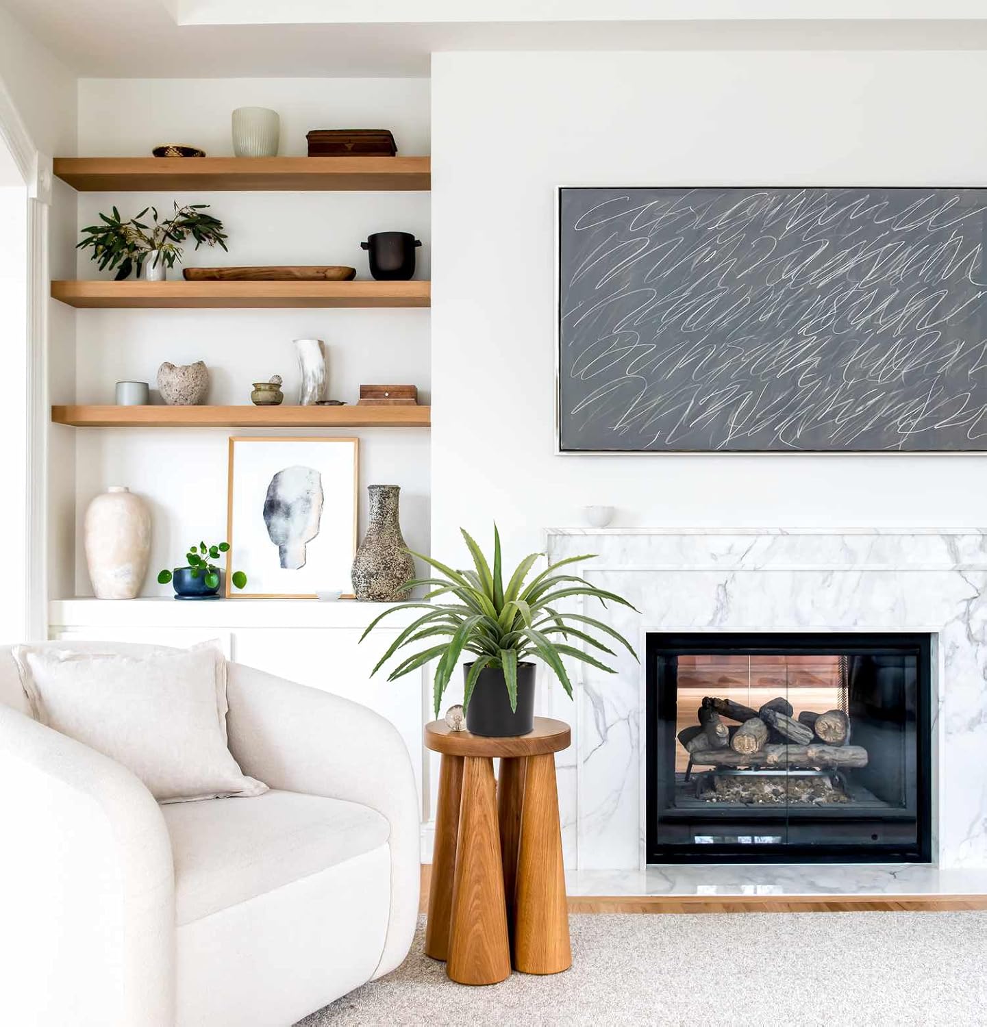 Briful Agave Plant Artificial 17 Inch Fake Potted Plant Large Succulent Fake Plants for Home Office Desk Bathroom Shelf Kitchen Decor (Green) - Image 6