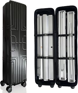 Hard Plastic Carrying Case with 4 Spinner silent wheels，for Roll Up Banner Stand or Backdrop Booth Frame Travel Bag (Internal Size:39" L x 10" W x8 H)