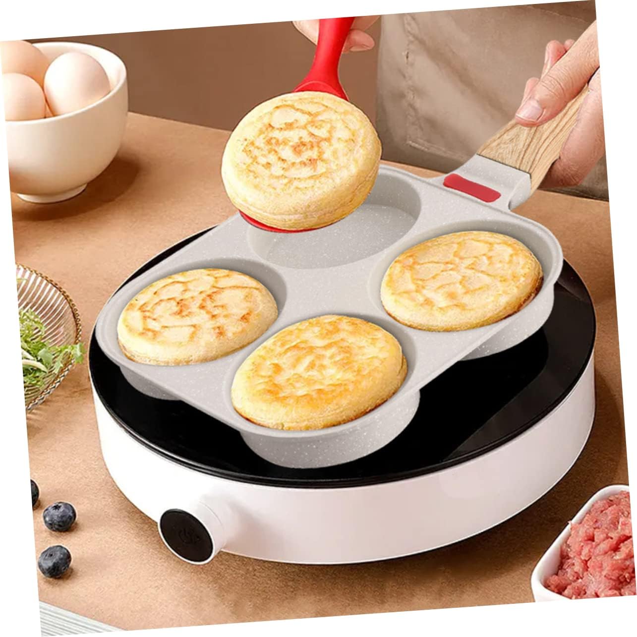 Happyyami Nonstick Frying Pan Egg Cooking Skillet for Home Use Easy to Clean Omelet Pan for Breakfast for Frying Eggs and Burgers