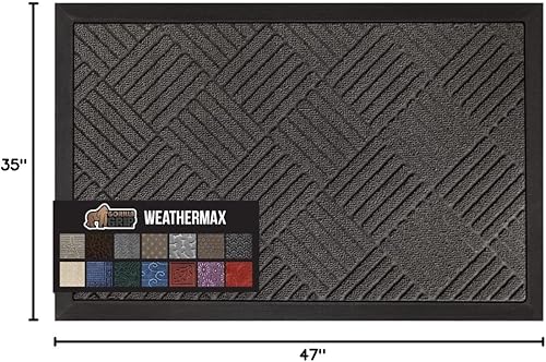 Miniatura 118 de Gorilla Grip WeatherMax - Tapete para todas las estaciones 100% impermeable, 23 x 35 pulgadas, goma natural, resistente a manchas y decoloración