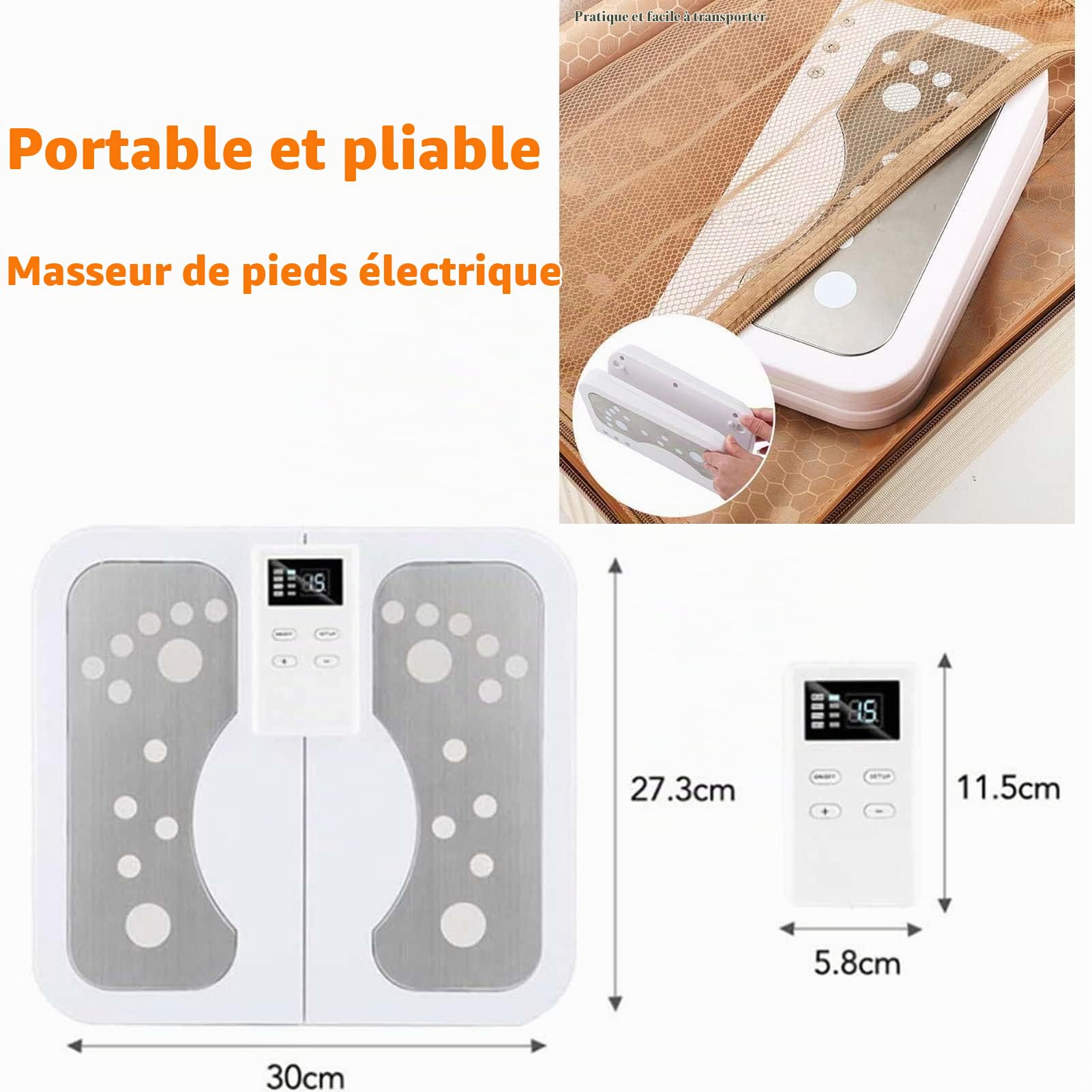 BAABJI Masseur de Pieds électrique,Stimulateur Circulatoire,Appareil d'Électrostimulation Musculaire avec Électrodes - Jambes Lourdes, Circulation Sanguine, Arthrose - 10 Programmes - 50 Intensités