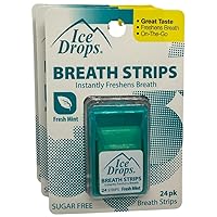 Vista 1 de Tiras de aliento ICE DROPS sin azúcar de menta fresca, 24 unidades (paquete de 3)