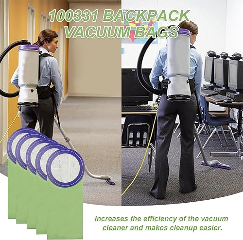 Miniatura 6 de 100331 - Bolsas de aspiradora para mochila ProTeam de 10 cuartos de galón compatibles con Coachvac, Super Coachvac, Megavac Open Cirular Collar,