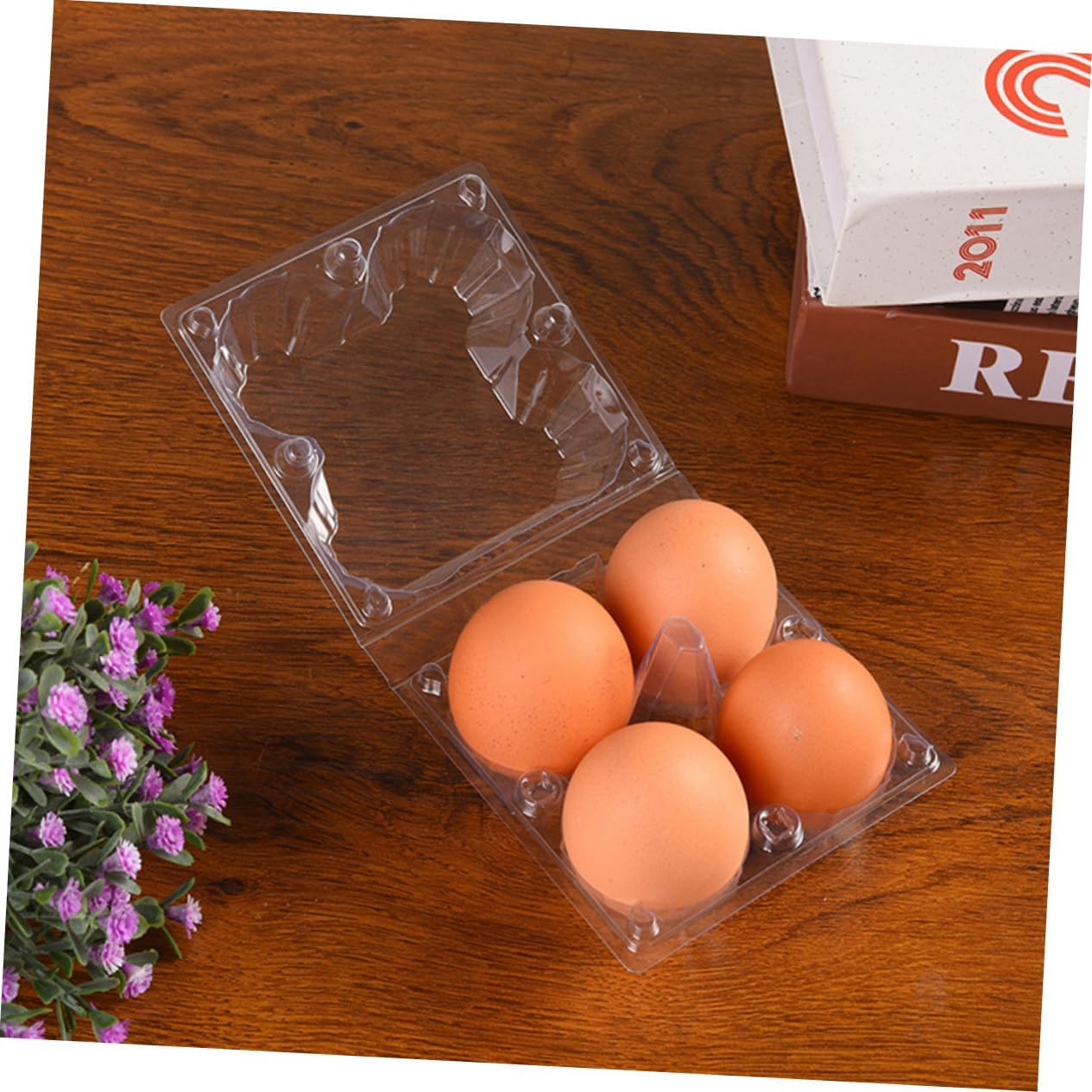 50pcs Egg Box Container Stackable Egg Holders Portable Plastic for Refrigerator