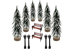 Christmas Village and Mini Tree Decor Set