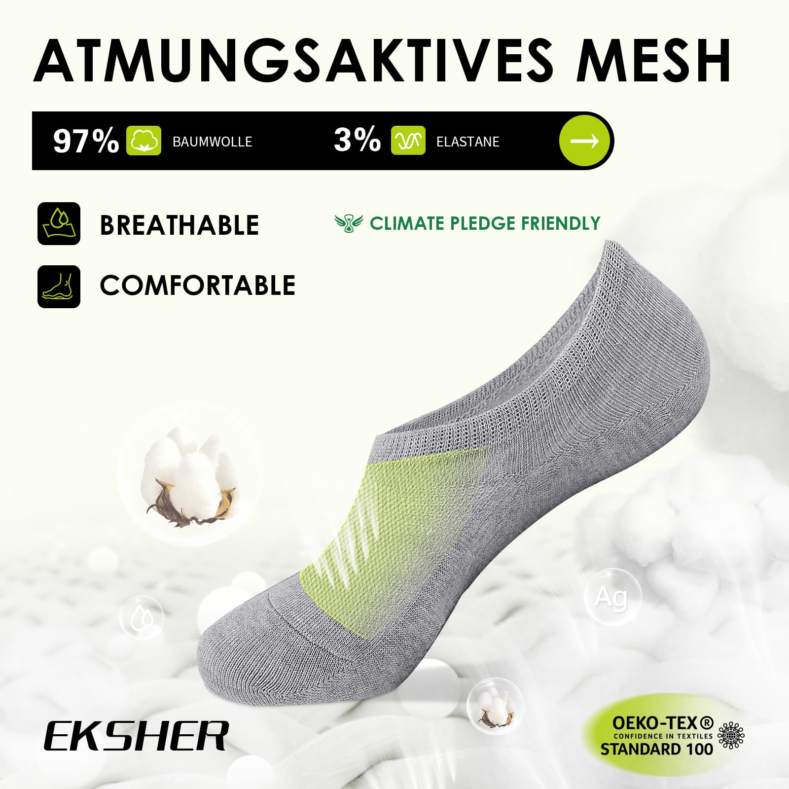 10 par skarpet typu sneaker, niewidoczne, dla kobiet i mężczyzn, krótkie, bawełniane, antypoślizgowe, oddychające