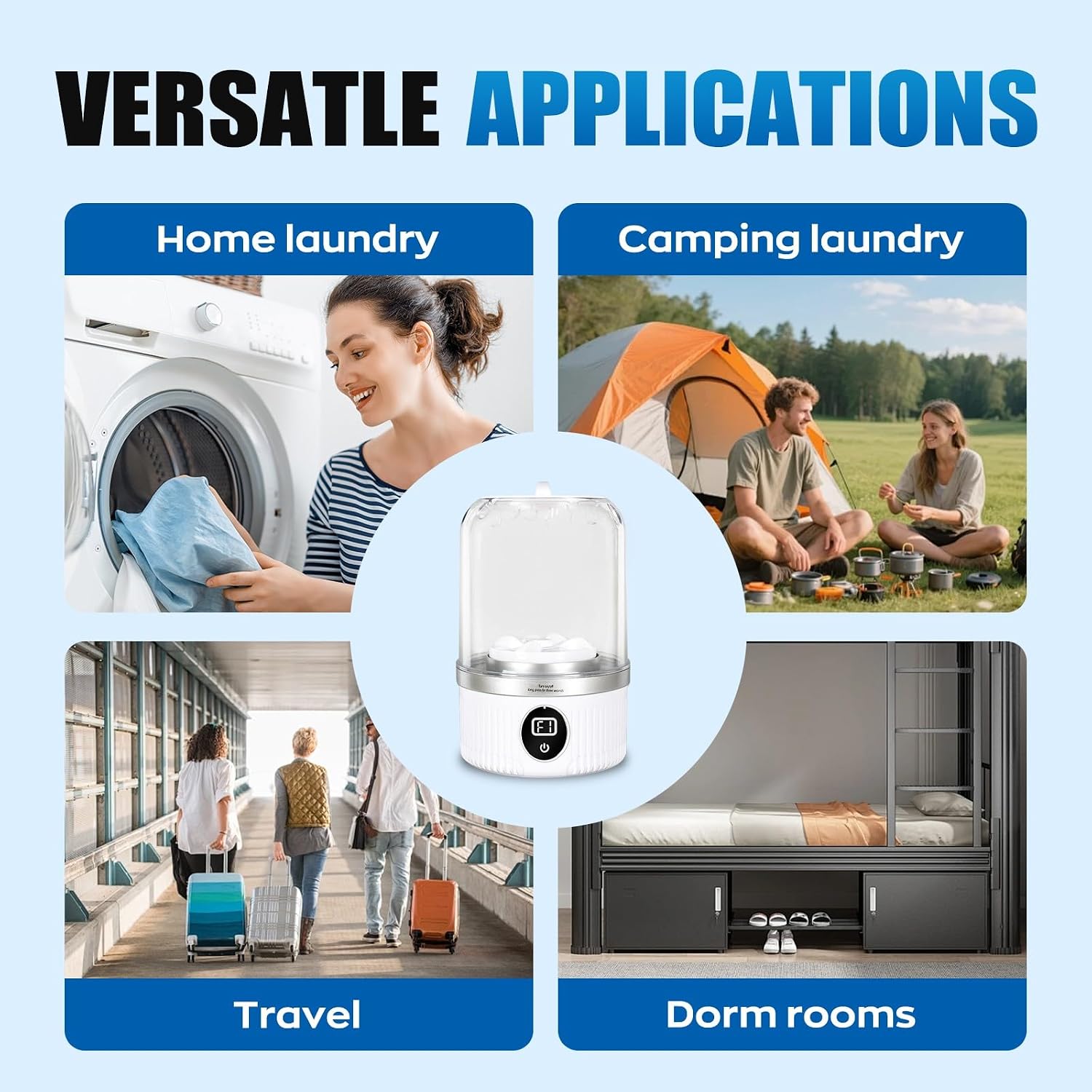 Underwear Washer, Mini Portable Washing Machine for Travel, Dorm & Camping - USB Rechargeable Gentle Wash for Bras, Socks, Baby Clothes - Compact for Apartments & RV