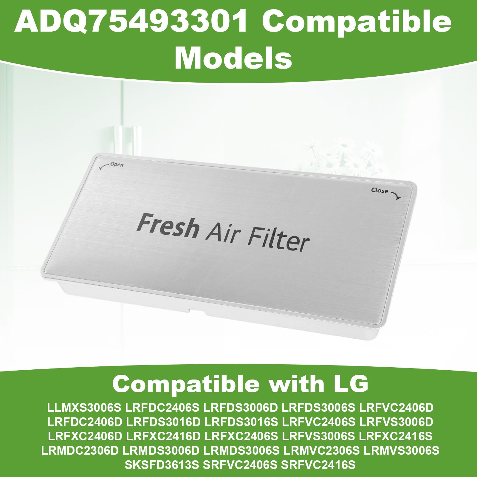 ADQ75493301 Couvercle Filtre à Air Réfrigérateur pour LG, Remplacement du Couvercle de Filtre à Air Frais Compatible avec LG Réfrigérateurs LRMVS3006S LRMDS3006S LRMVC2306S LRMDC2306D