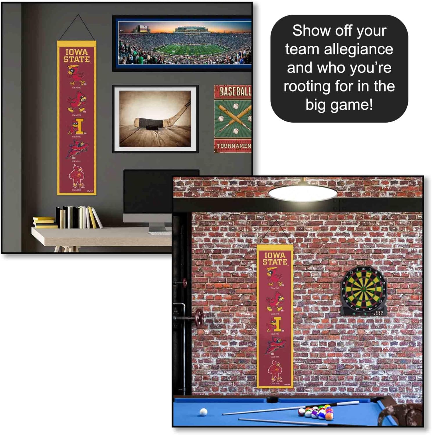 WinCraft Iowa State University Cyclones Evolution 8x32 Inch Vertical Wool Embroidered Hanging Banner