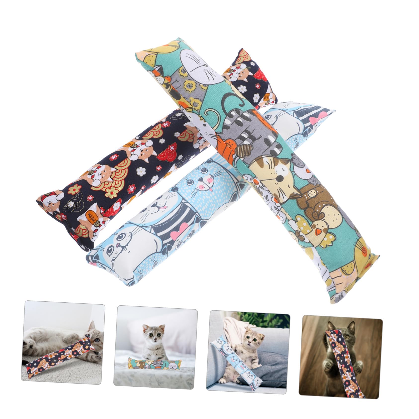 Juguetes Para Gatos Con Hierba Gatera - Pack De 4 Almohadillas Suaves, Ideales Para Patear Y Morder
