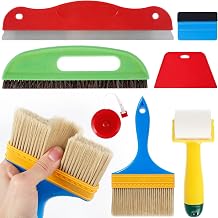 Wallpaper Tool Kit DIY Craft Wallpaper Paste Kit Wallpaper Hanging Tools with Nylon Brush, Squeegee, Smoother Seam Roller, Measuring Tape for Car Vinyl Wrap Window Film