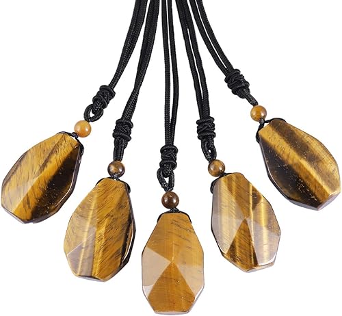 Miniatura 3 de TUMBEELLUWA Collar con colgante de cristal curativo con 6 facetas para hombre y mujer, piedra de cristal natural curativa con cadena ajustable