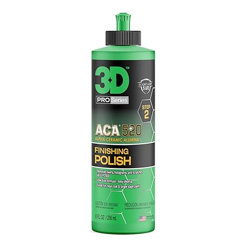 3D ACA 520 Pulimento de Acabado – 8 onzas – Paso 2 Body Shop Pulimento de Acabado – Fácil Limpieza, Acabado Superior, Sin Rellenos – Corrección de