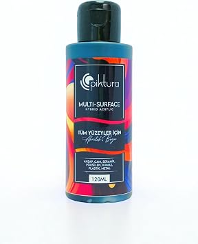 Multi-Surface Hibrit Akrilik Boya, 120ml, Su Bazlı, Ahşap Cam Seramik Metal Kumaş Plastik için (Siyah)