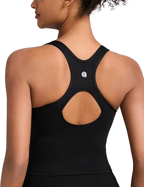 RUNNING GIRL Workout Tank Tops for Women Built in Shelf Bras Padded,Sleeveless Gym Tops Athletic Yoga Shirts