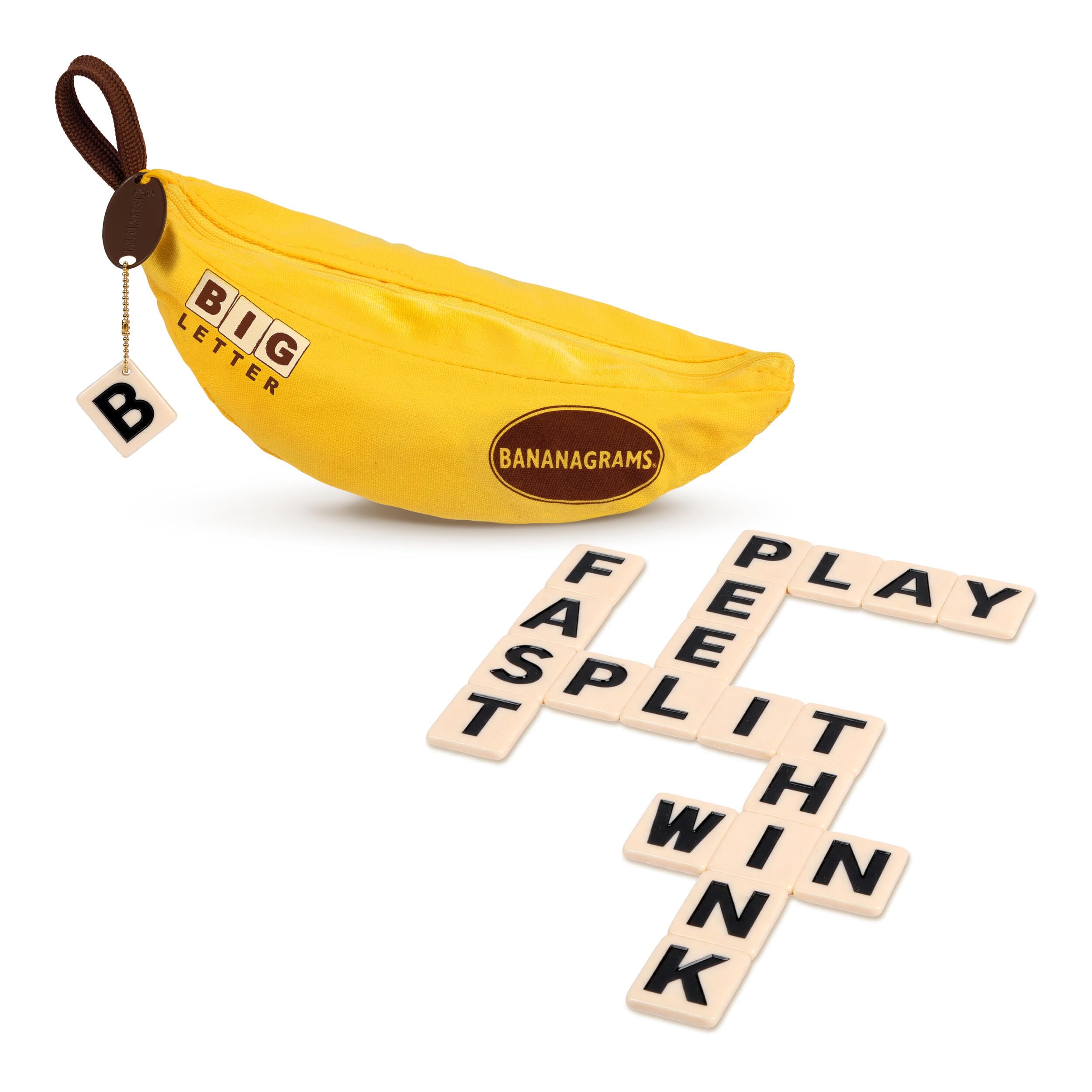 BANANAGRAMS | Bananagrams Big Letter | Word Game | Ages 7+ | 1-8 Players | 10+ Minutes Playing Time